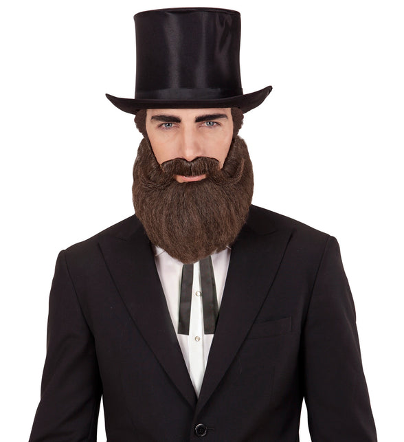 Widmann SRL Abraham baard met snor in bruin