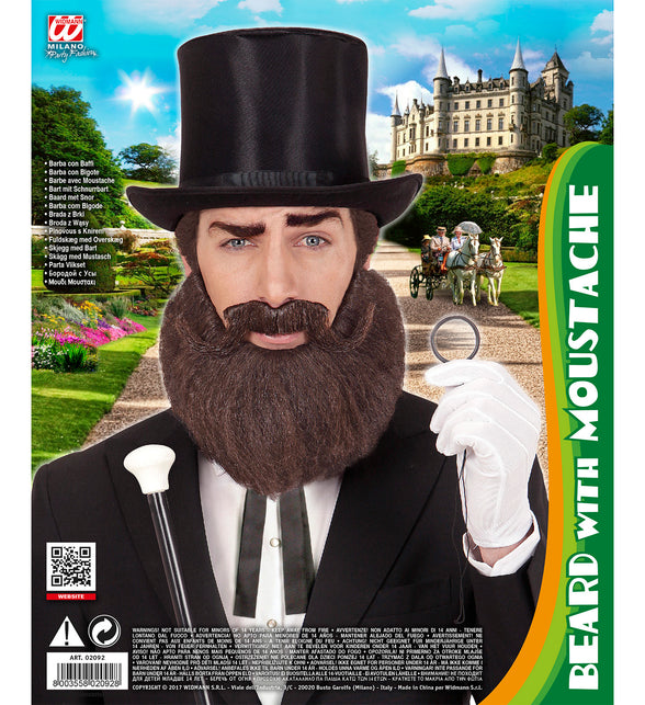 Widmann SRL Abraham baard met snor in bruin