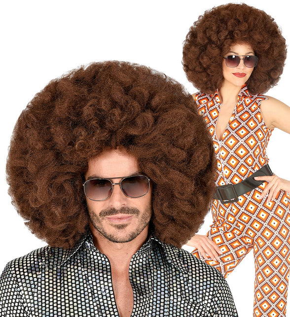 Widmann SRL Afro pruik bruin groot