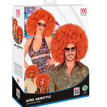 Widmann SRL Afro pruik koper kleur groot