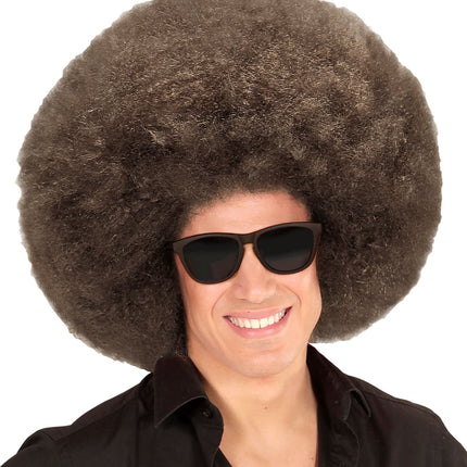Widmann SRL Afro pruik mega groot bruin