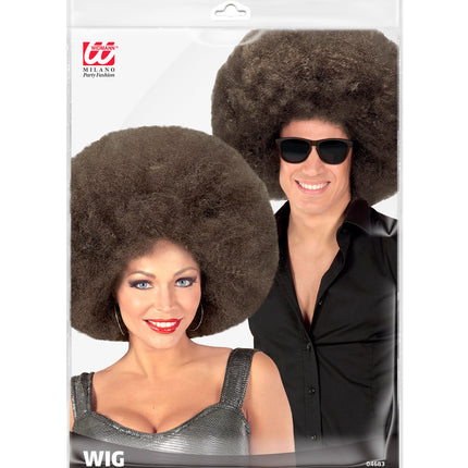 Widmann SRL Afro pruik mega groot bruin