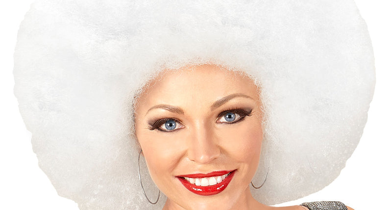 Widmann SRL Afro pruik mega groot wit