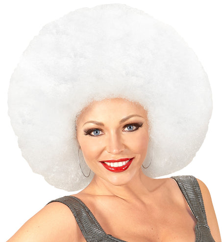 Widmann SRL Afro pruik mega groot wit