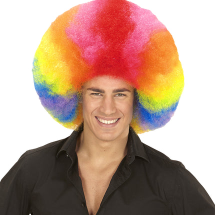 Widmann SRL Afro pruik regenboogkleur