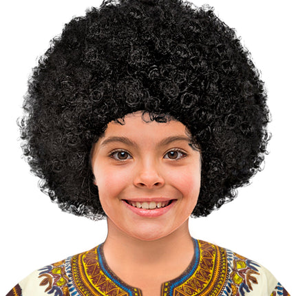 Widmann SRL Afro pruik zwart kinderen