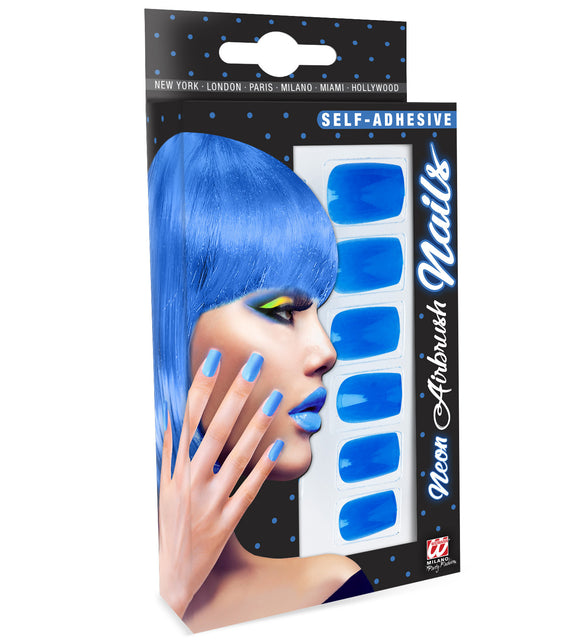 Widmann SRL Airbrush nagels neon blauw