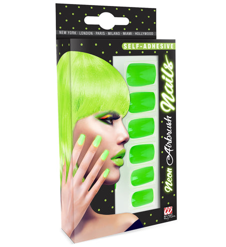 Widmann SRL Airbrush nagels neon groen
