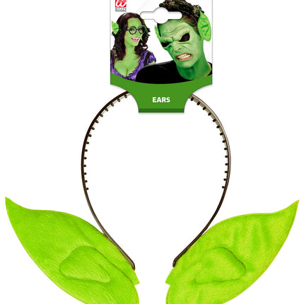 Widmann SRL Aliën oren groen op haarband