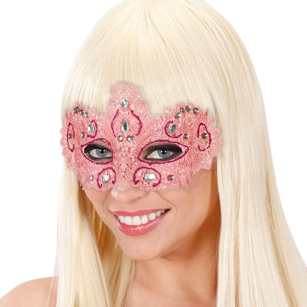 Widmann SRL Antiek roze Venetiaanse oogmaskertjes