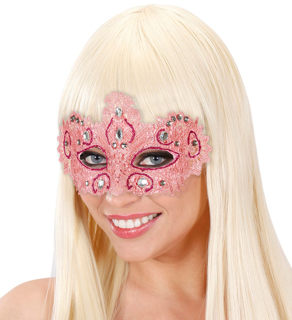 Widmann SRL Antiek roze Venetiaanse oogmaskertjes