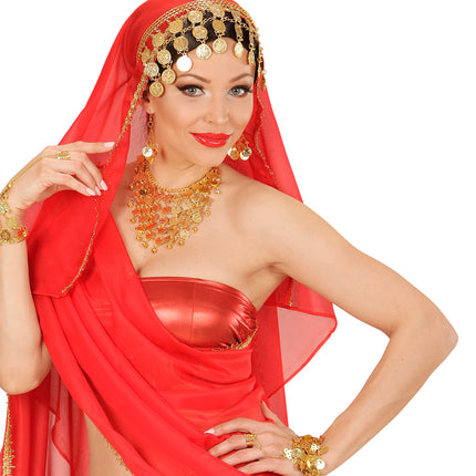 Widmann SRL Armband met ring van nep goud met edelsteen voor carnaval