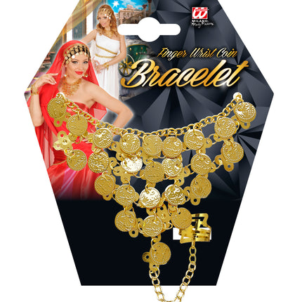 Widmann SRL Armband met ring van nep goud met edelsteen voor carnaval