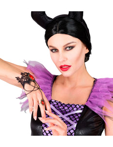 Widmann SRL Armband van kant met zwarte ring