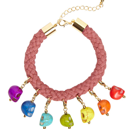 Widmann SRL Armbandje met 7 doodskopjes