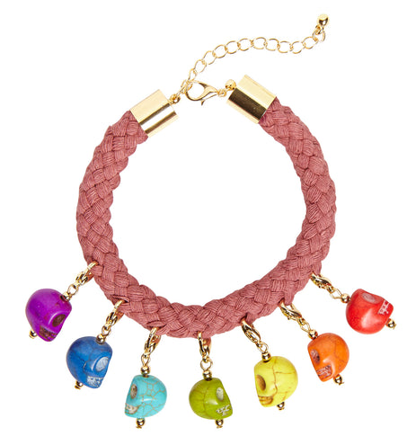 Widmann SRL Armbandje met 7 doodskopjes