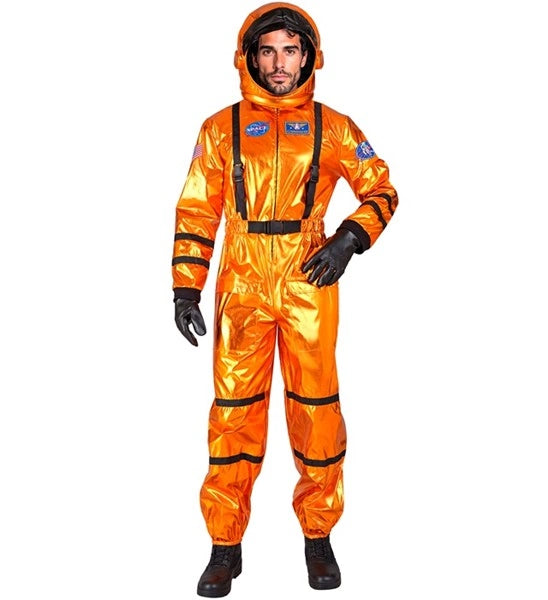 Widmann SRL Astronaut oranje heren kostuum Evi