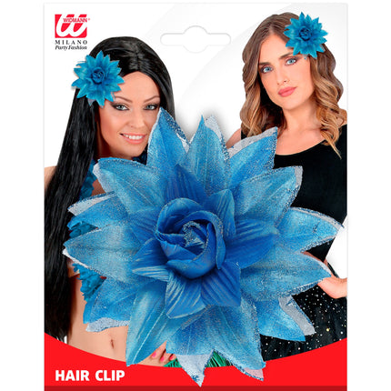 Widmann SRL Azuren bloemen haarclip met glitters