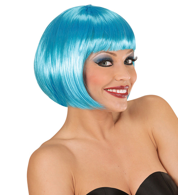 Widmann SRL Azuur blauwe boblijn pruik dames