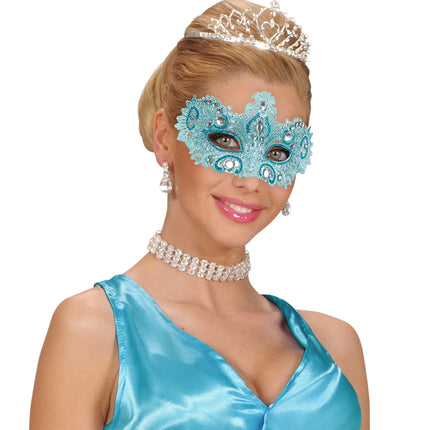 Widmann SRL Azuur blauwe Venetiaanse oogmaskertjes