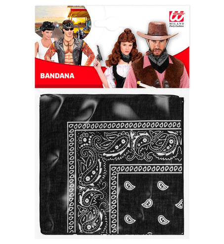 Widmann SRL Bandana zwart 55x55 cm met paisley print