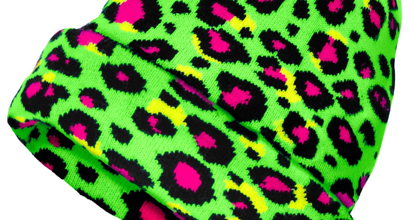 Widmann SRL Beanie luipaard neon groen