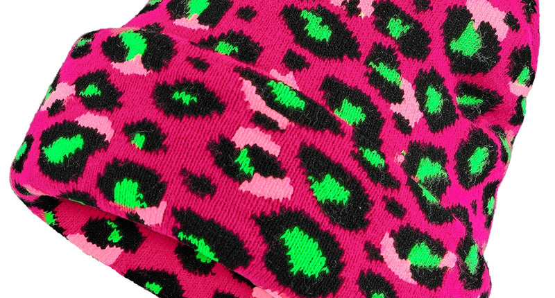 Widmann SRL Beanie luipaard neon roze