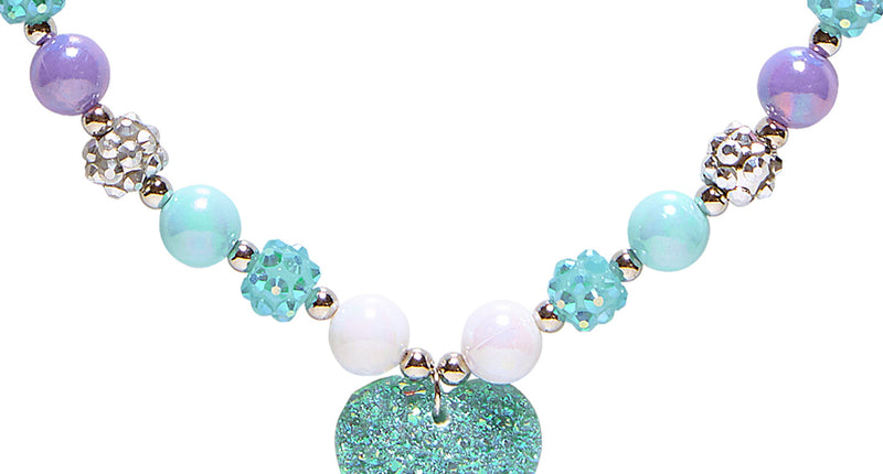 Widmann SRL Bedelketting met hartje in  azuurblauw