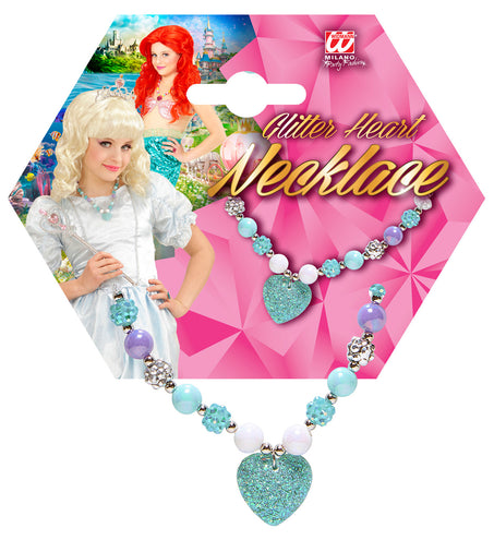 Widmann SRL Bedelketting met hartje in  azuurblauw