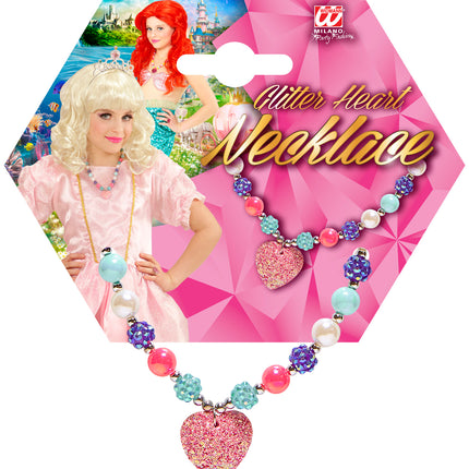 Widmann SRL Bedelketting met roze hartje