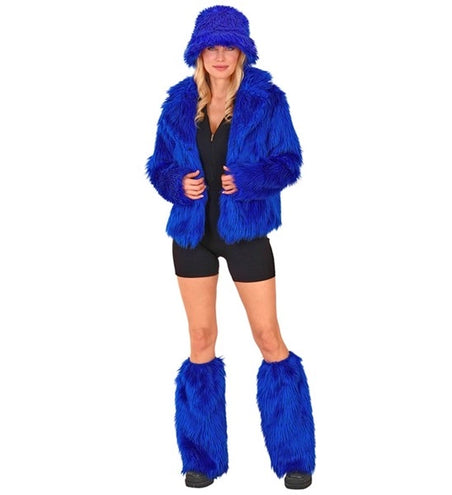 Widmann SRL Beenwarmers pluche koningsblauw