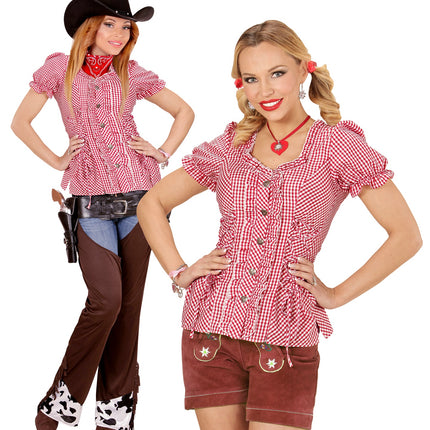 Widmann SRL Beierse Blouse rood wit