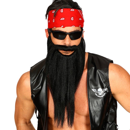 Widmann SRL Biker Lange baard met snor zwart