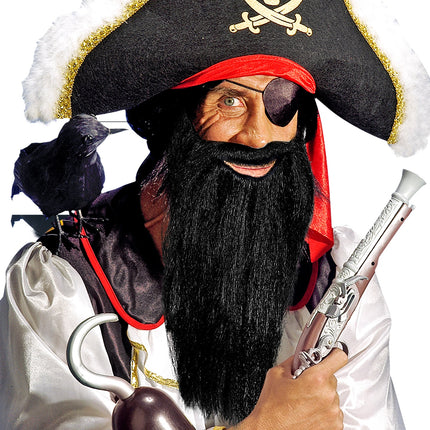 Widmann SRL Biker Lange baard met snor zwart