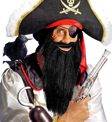 Widmann SRL Biker Lange baard met snor zwart