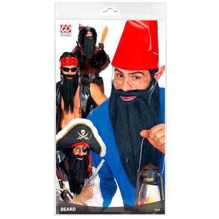 Widmann SRL Biker Lange baard met snor zwart