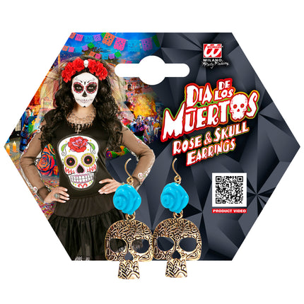 Widmann SRL Blauw met gouden oorbellen