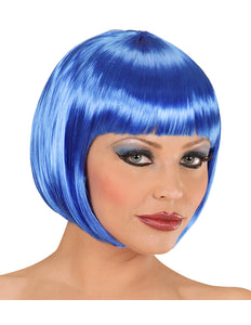 Widmann SRL Blauwe boblijn pruik dame