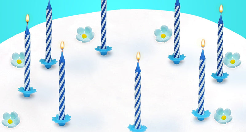 Widmann SRL Blauwe kaarsjes happy birthday