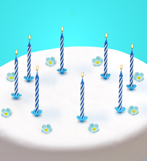 Widmann SRL Blauwe kaarsjes happy birthday