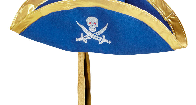 Widmann SRL Blauwe piraten tricorn hoed