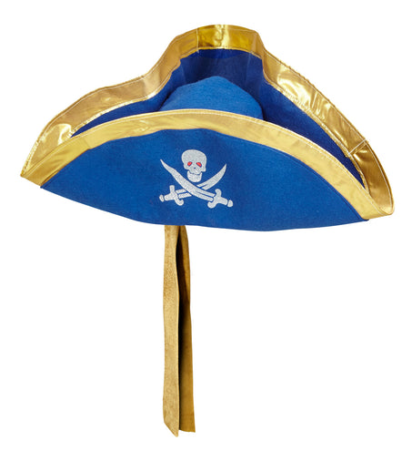 Widmann SRL Blauwe piraten tricorn hoed