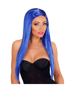 Widmann SRL Blauwe pruik met lang stijl haar
