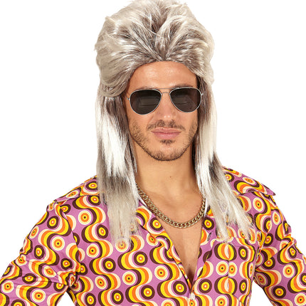 Widmann SRL Blond met grijze rocker pruiken voor mannen