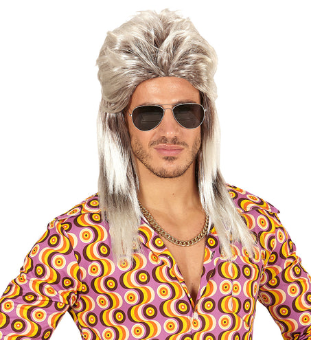 Widmann SRL Blond met grijze rocker pruiken voor mannen