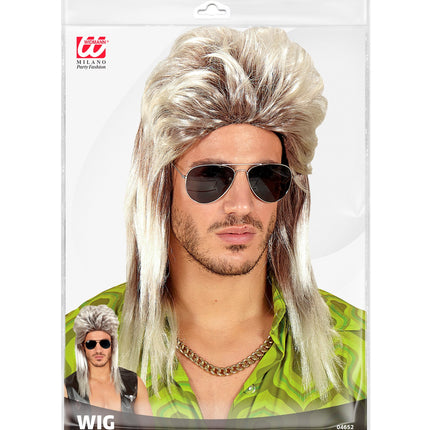 Widmann SRL Blond met grijze rocker pruiken voor mannen