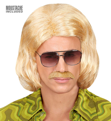 Widmann SRL Blonde macho pruik met snor