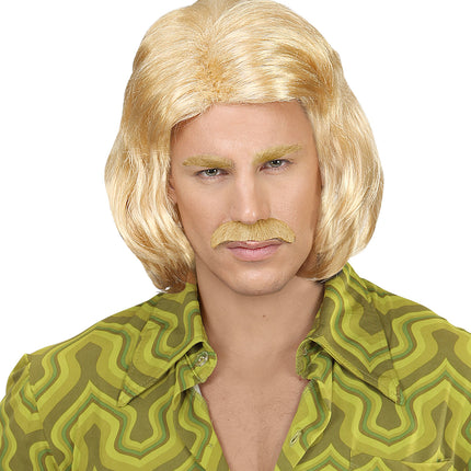 Widmann SRL Blonde macho pruik met snor