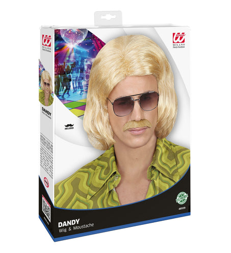 Widmann SRL Blonde macho pruik met snor