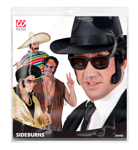 Widmann SRL Blues brother bakkebaarden zwart